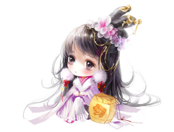 十二星座q版人物萌图女全身,十二星座古风折扇子白羊座