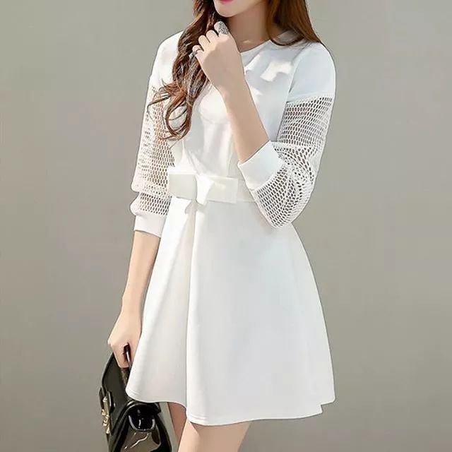 蝴蝶结连衣裙漂亮迷人,清纯迷人瘦身连衣裙