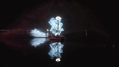 水幕秀震撼视频,西递水幕光影秀