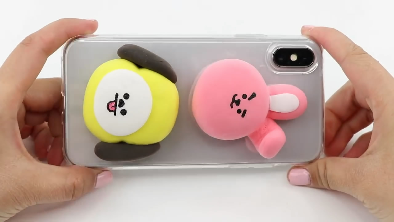 超轻粘土手机壳diy教程搞怪,黏土手机壳diy可爱搞怪的