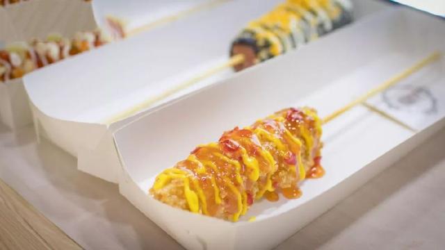 正宗的拉丝芝士热狗,韩国人芝士拉丝热狗