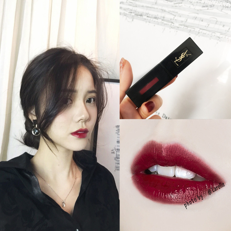 ysl圣罗兰唇釉黑管409412,ysl409唇釉配什么颜色的眼影