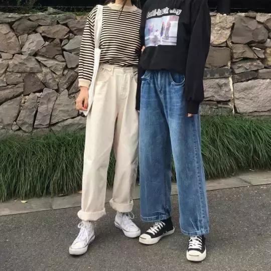 宽松t恤配阔腿裤慵懒,想要腿变长