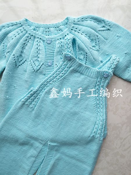 铜钱花背带裤,简单大方铜钱花宝宝开裆裤编织