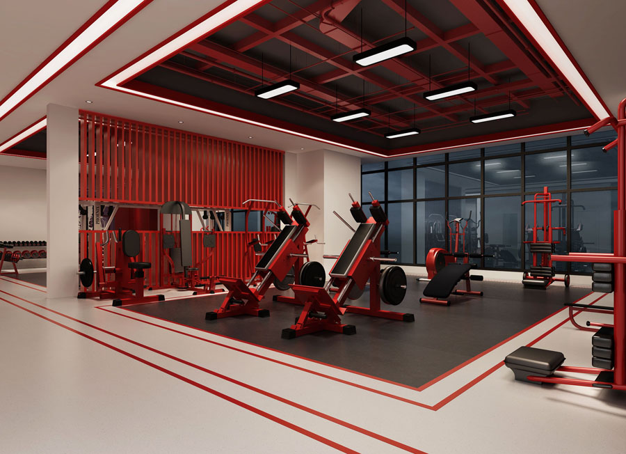健身房体能区设计效果图大全集,健身房游泳池设计效果图