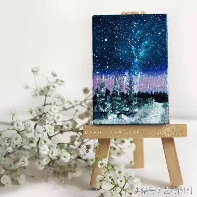 星空图片手绘水彩画视频,三至五年级水彩画星空画