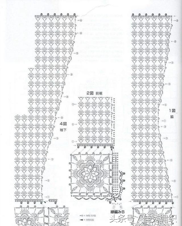 钩针钩织开衫外套的教程,蕾丝线钩针编织夏季开衫教程图