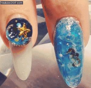 2款脑洞大开创意十足的美甲造型,脑洞大开的美甲视频