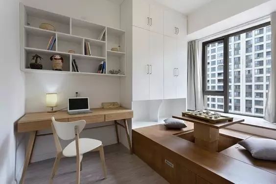 榻榻米床与飘窗柜子一体图,榻榻米床柜子如何组合设计