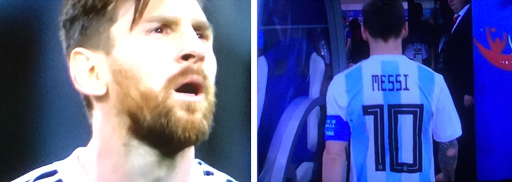 当梅西遇到克罗地亚红白相间的“国际象棋棋盘”