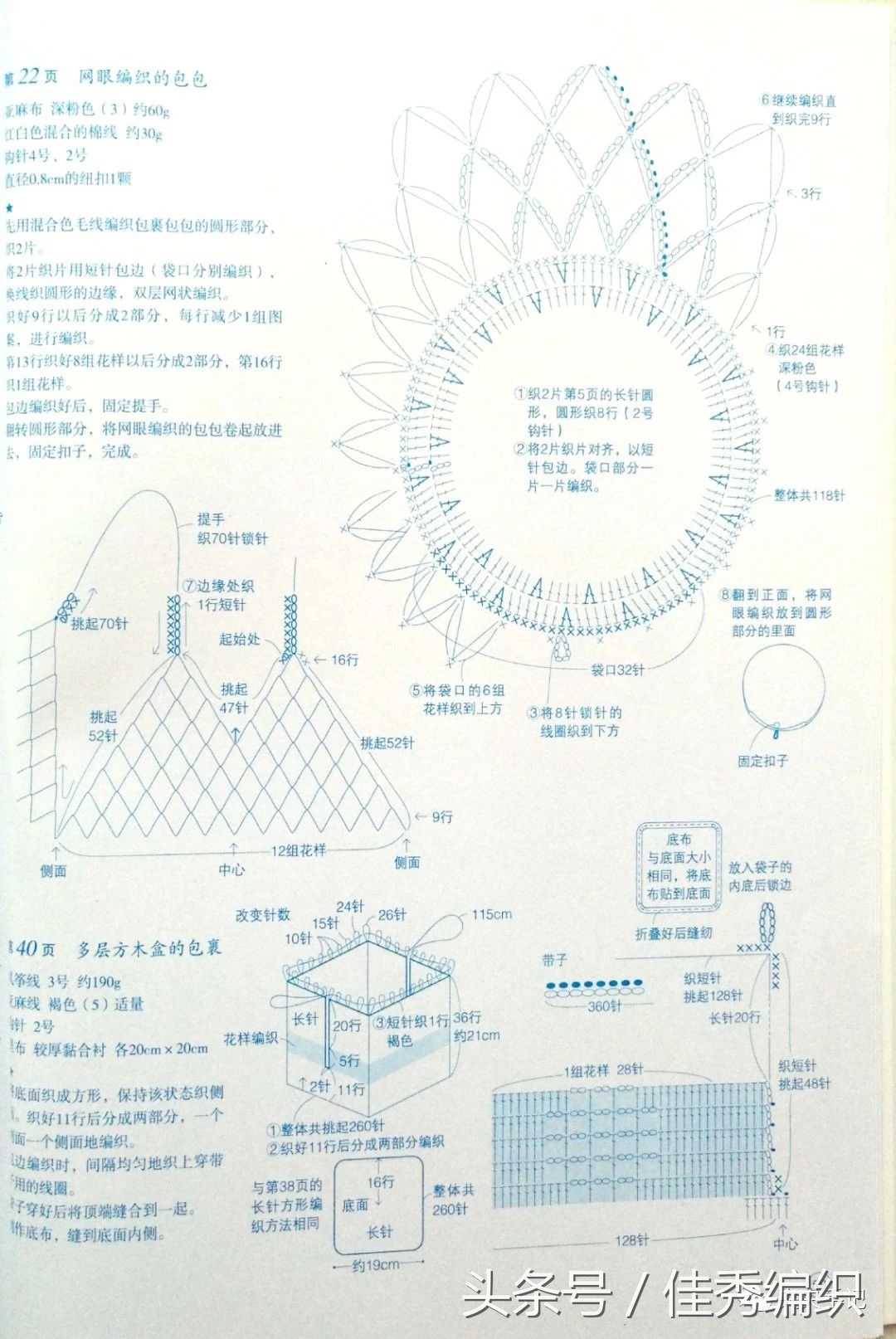 钩针编织网兜图片,钩针网兜包编织教程