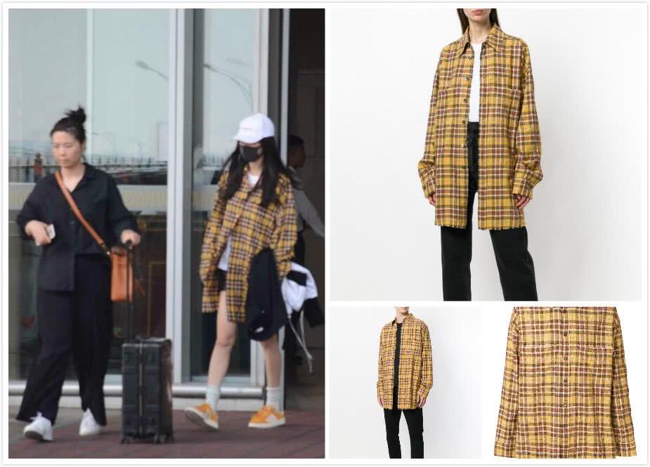 倪妮同款新上衣,倪妮同款格子衬衣