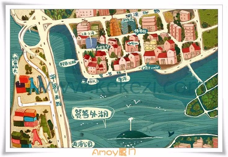 厦门旅游地图手绘简图,厦门集美手绘地图