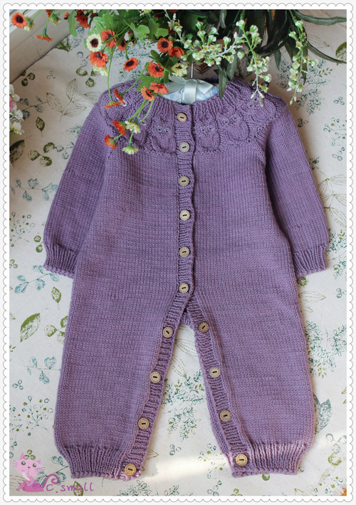 棒针宝宝连体衣编织视频教程,婴幼儿连体衣钩针编织