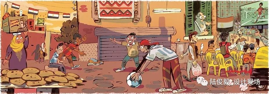 色彩构成世界杯插画图案,世界杯主题涂鸦