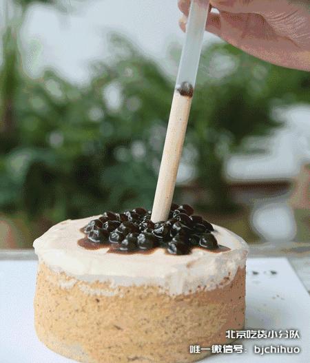 网红奶茶爆浆蛋糕,网红珍珠奶茶蛋糕