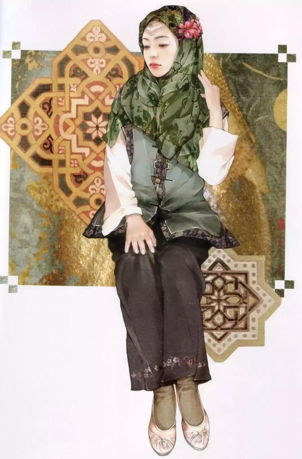 插画美女唯美简约,台湾当代著名的插画家