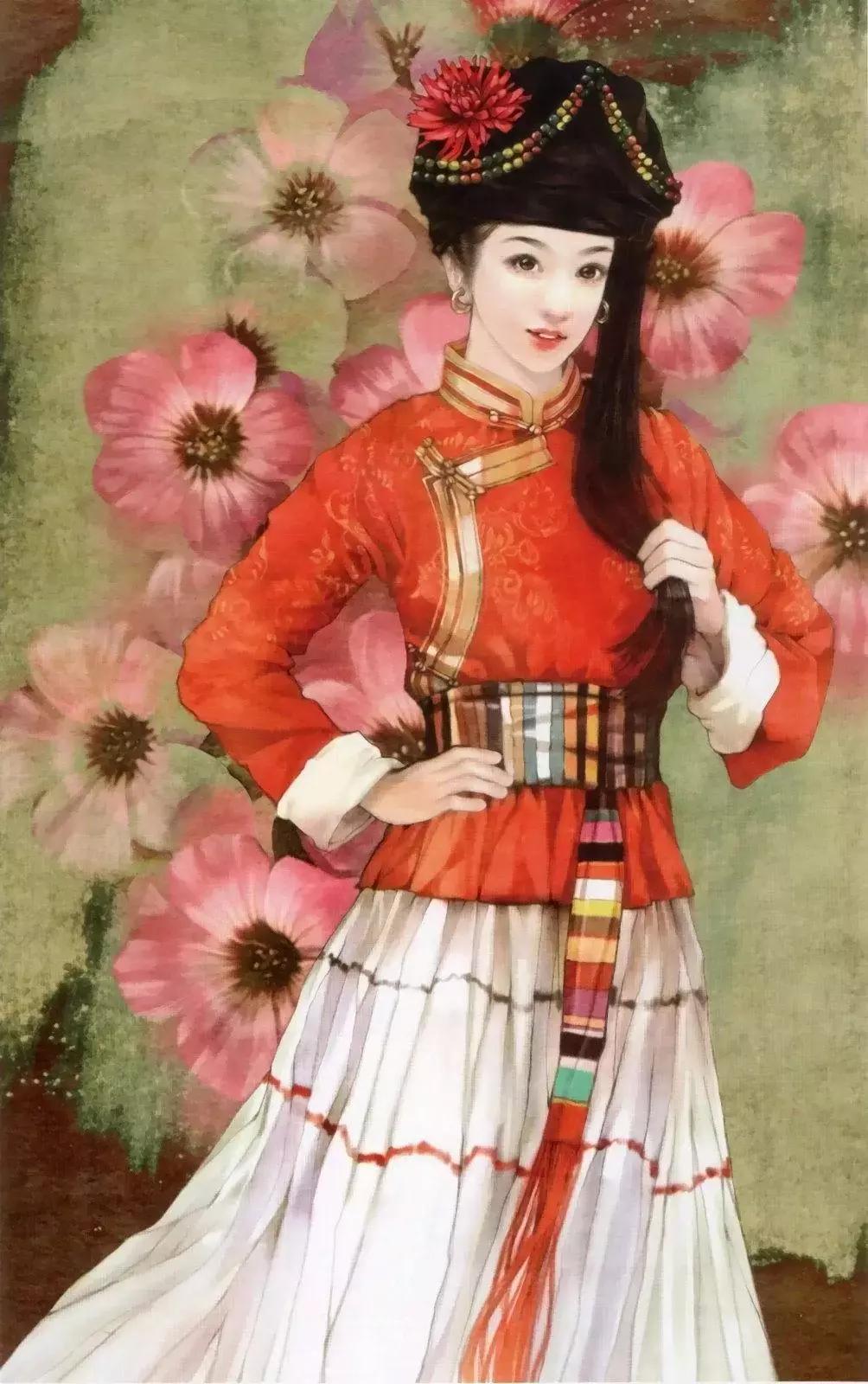 插画美女唯美简约,台湾当代著名的插画家