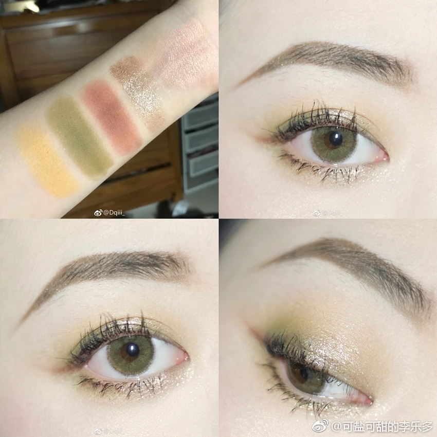 平价彩妆绿色眼影,绿色眼影怎么画好看