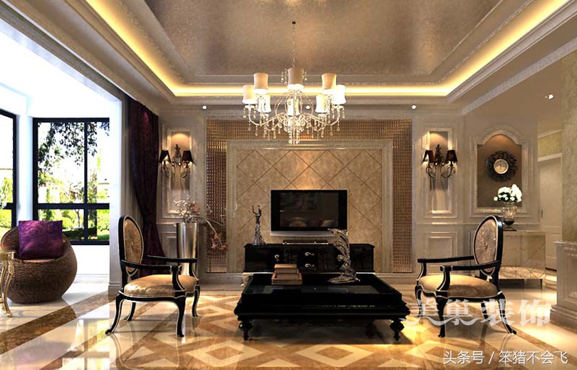 郑州蓝堡湾125平方装修效果图,蓝堡湾简欧风格