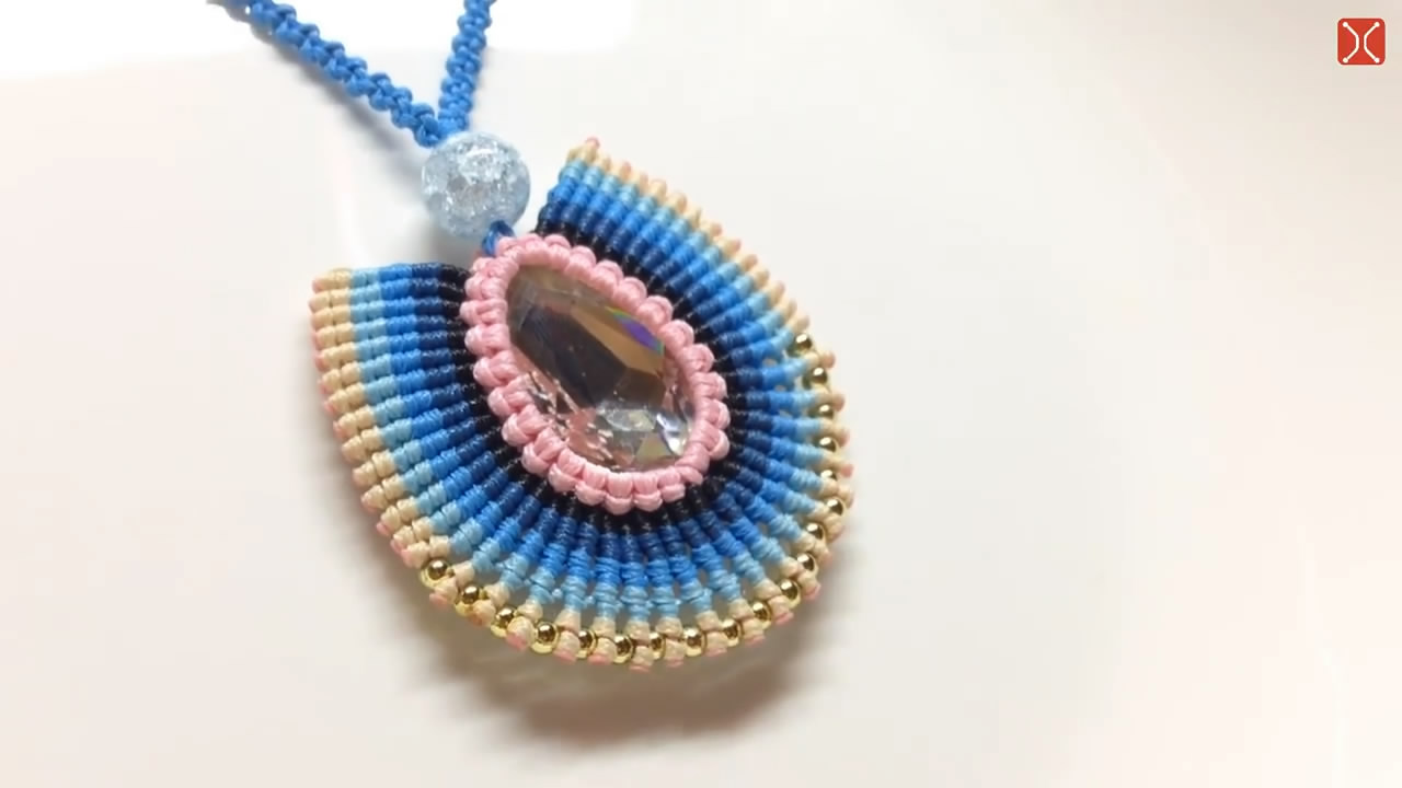 水晶编绳项链吊坠教程,水晶项链编织法带吊坠的