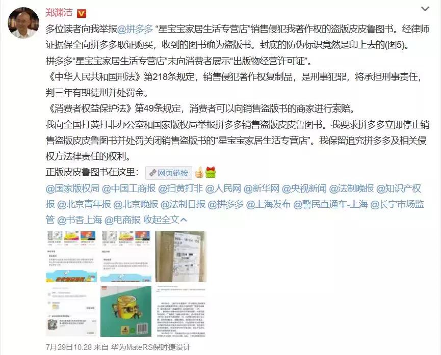 郑渊洁举报侵权盗版案,郑渊洁举报盗版案保护知识产权