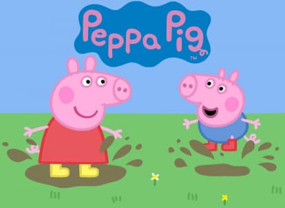 小猪佩奇英文儿歌fivelittlemonkeys,小猪佩奇动画片片段音乐