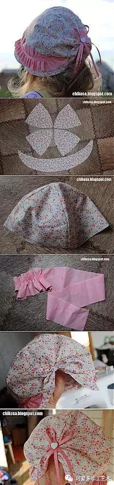 旧衣服妙招变帽子,碎布遮阳帽子的制作方法