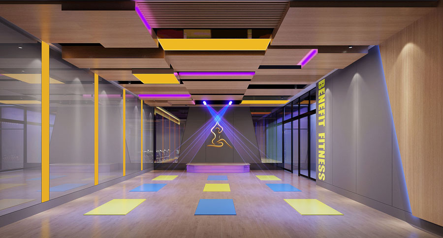 健身会所健身房设计案例效果图
