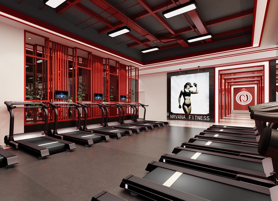 健身会所健身房设计案例效果图