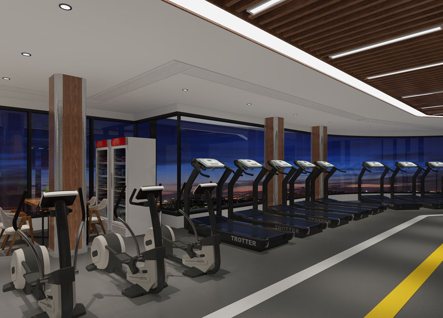 健身会所健身房设计案例效果图