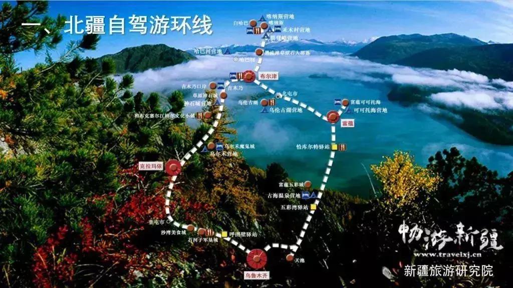 疆北自驾游线路图,全疆大环线自驾游最佳路线