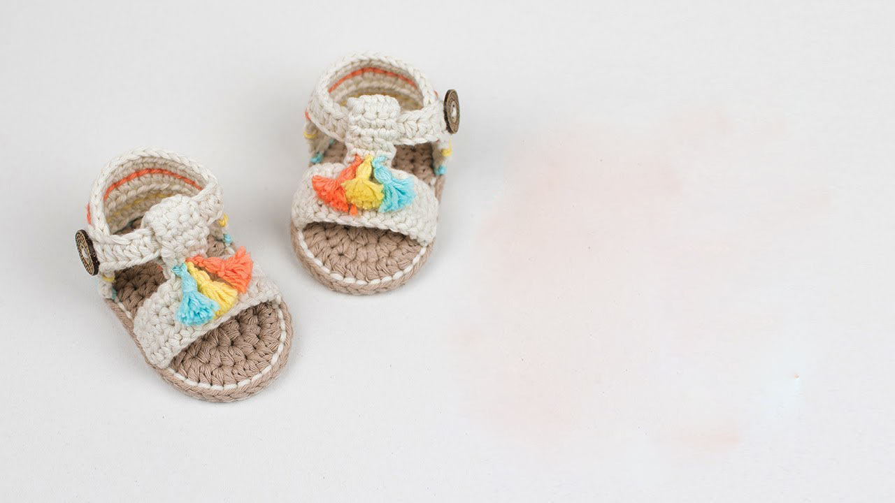 婴儿鞋1-2岁钩针公主凉鞋,钩针编织婴儿鞋教程