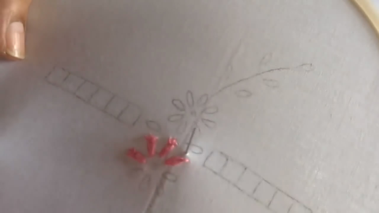 最简单刺绣花教程,刺绣教程简单图案花束