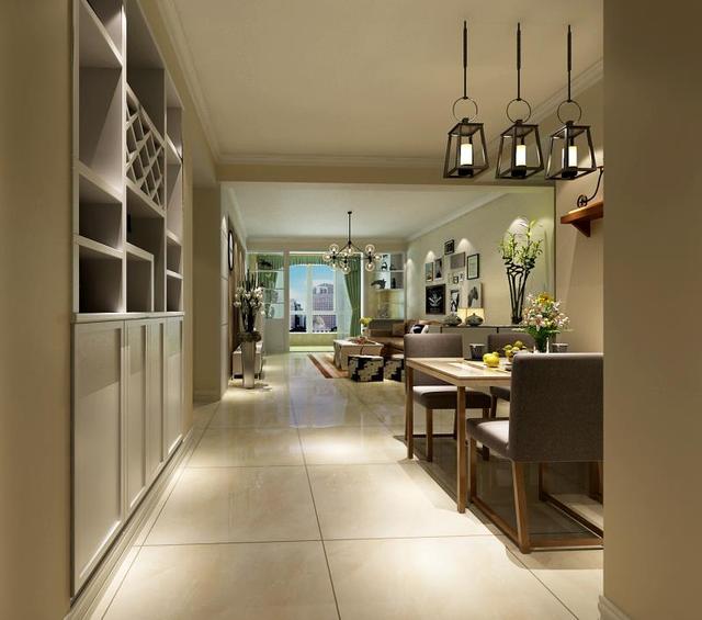 134平现代简约风格，使用搁板提高收纳和装饰性，大气时尚