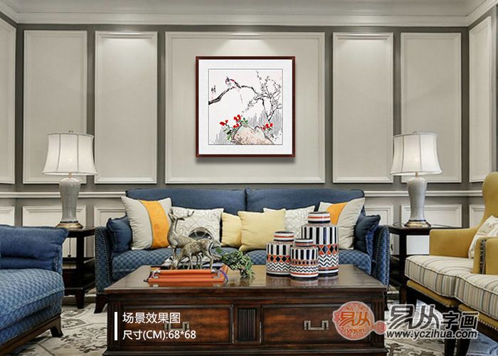 现代轻奢风格室内墙壁画,现代风客厅装饰画风景画