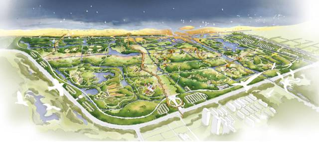 青岛市西海岸中央公园图片,青岛新建公园效果图