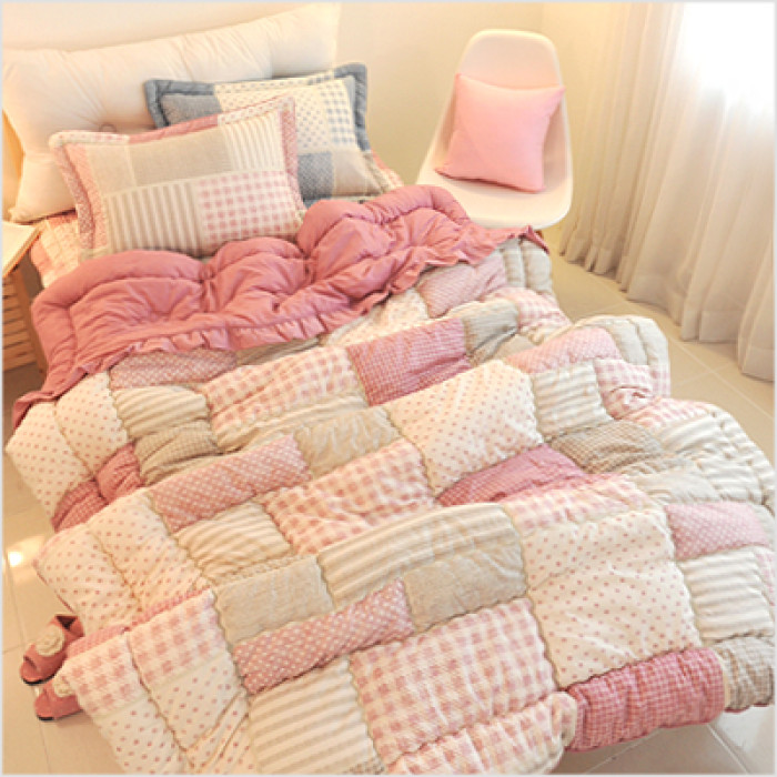 拼布方块床单制作教程,拼布床单手工制作大全