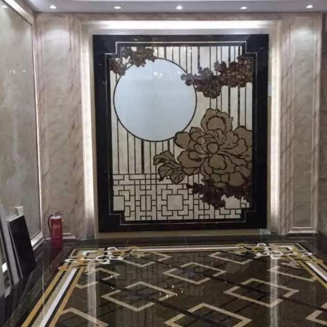 大理石水刀拼花客厅效果图,让人惊艳的水刀拼花图集