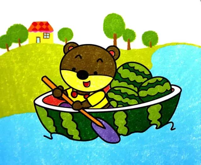 儿童油画棒画原创高清素材,儿童油画棒画素材