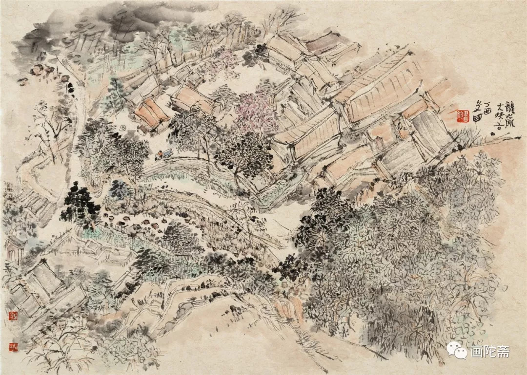 艾国山水画创作视频,艾国山水画工作室