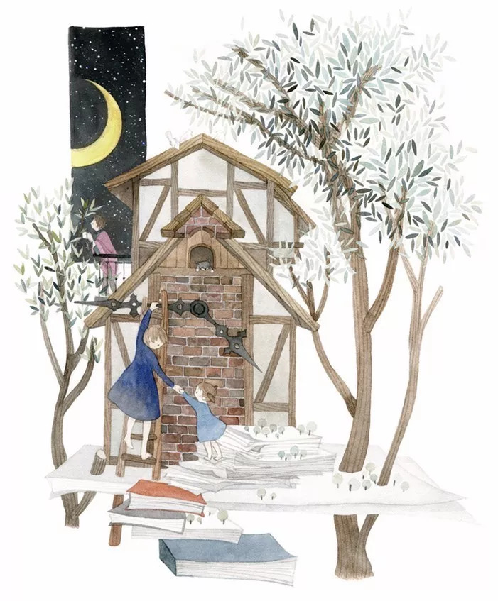 手绘妈妈和女儿的日常生活，温暖而感人