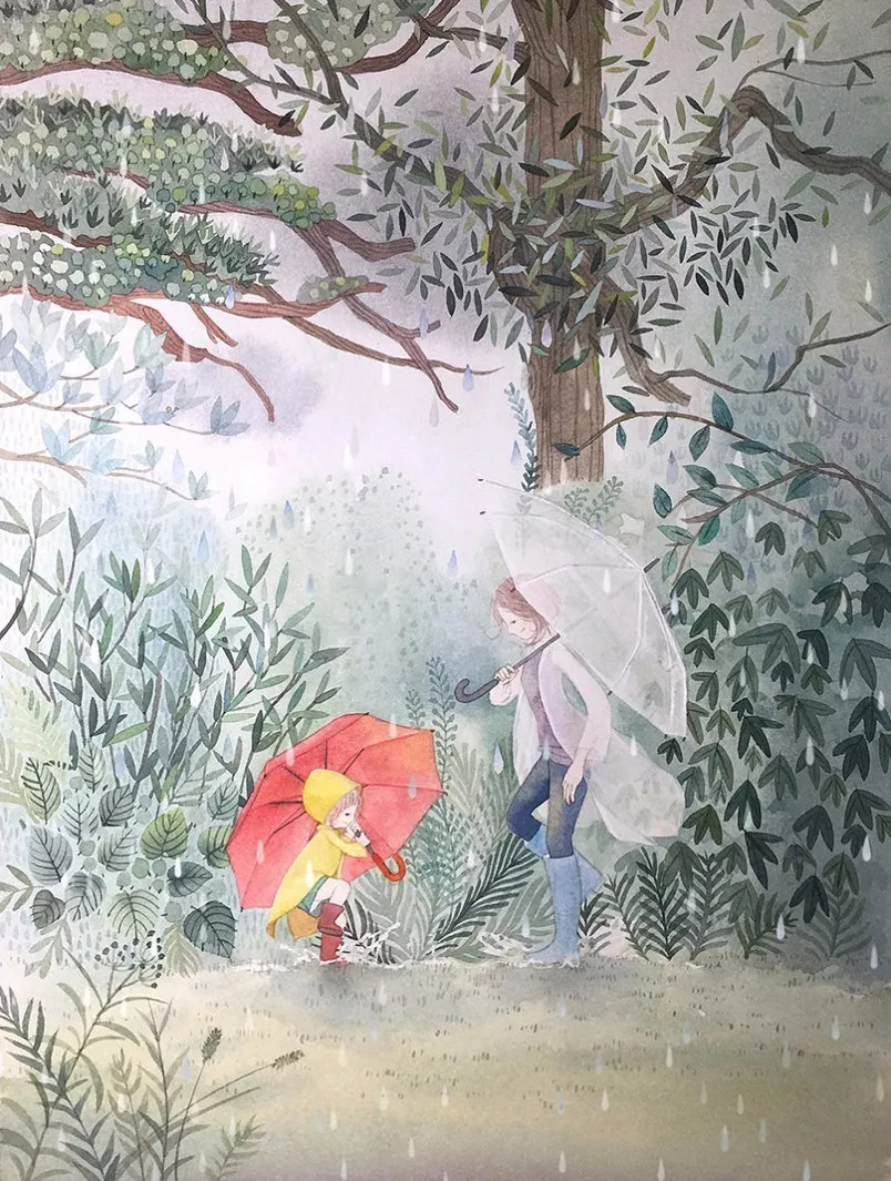 手绘妈妈和女儿的日常生活，温暖而感人