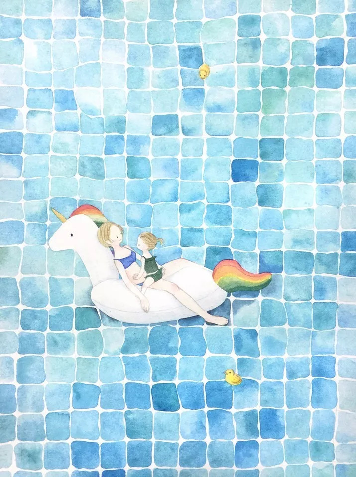 手绘妈妈和女儿的日常生活，温暖而感人