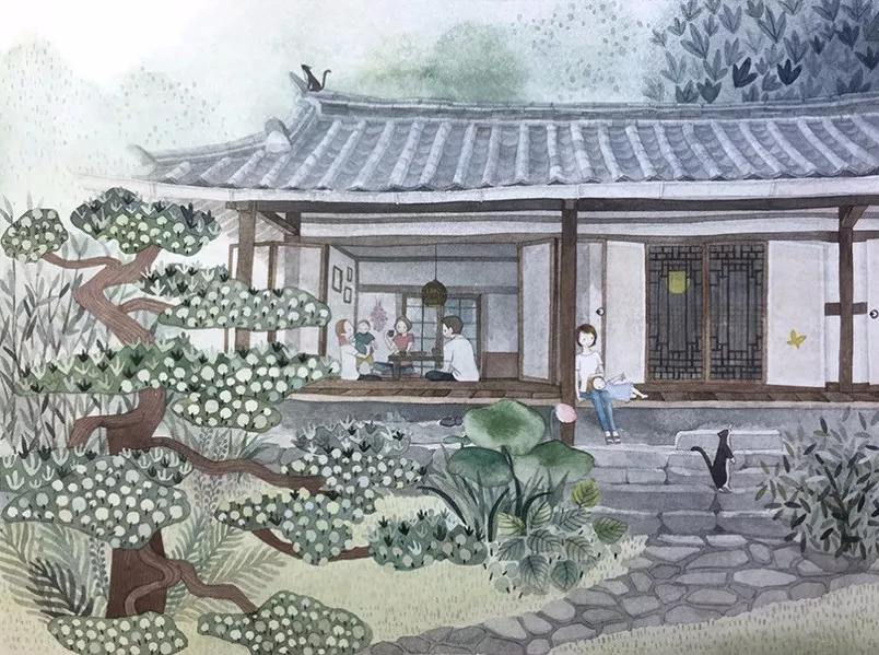 手绘妈妈和女儿的日常生活，温暖而感人