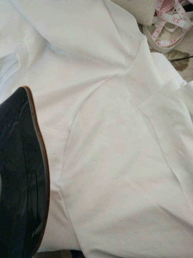 做给暖爸的白色V领长T，附多个男装裁剪图