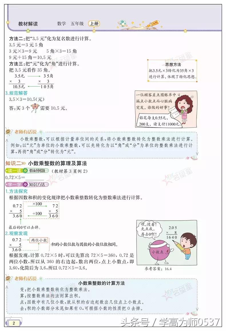 五年级数学上册小数乘法重点知识,五年级小数乘法竖式计算题500题