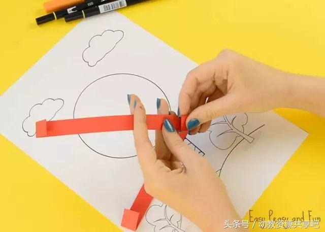用彩色纸条制作手工卡纸,超简单卡纸手工特别好看