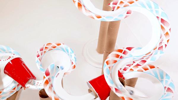 自制弹珠过山车轨道教程纸质,diy弹珠过山车