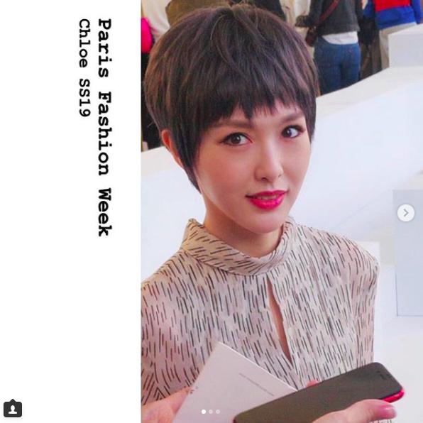 唐嫣超短发亮相巴黎时装周,唐嫣时装周看秀造型曝光